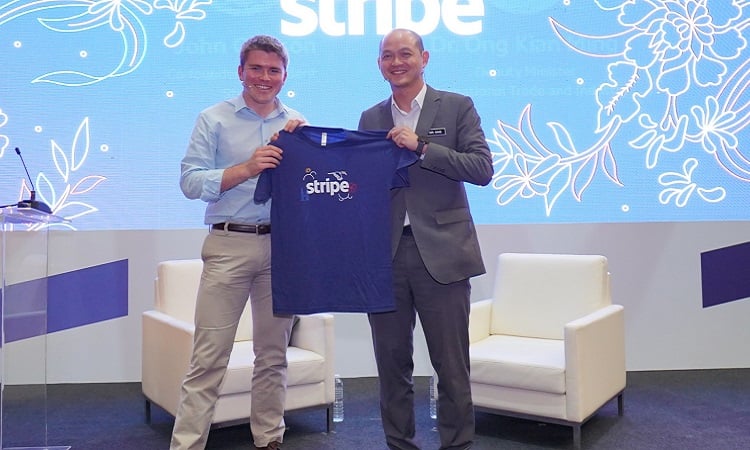 John Collison,president and co-founder of Stripe and YBOng Kian Ming, Deputy Minister of International Trade and Industry